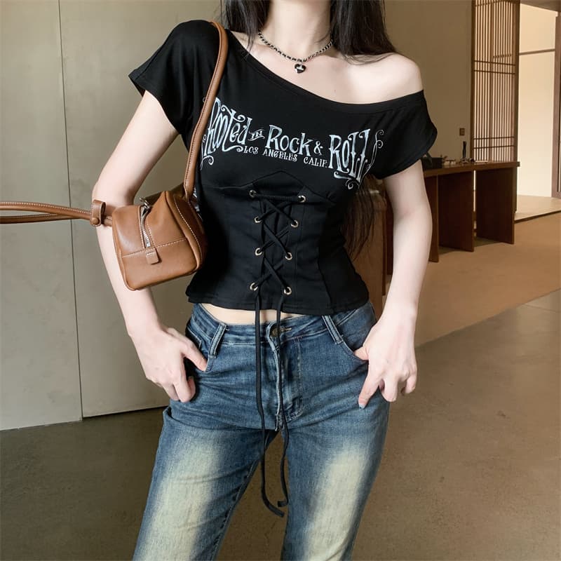 실사 작은 대중 디자인 센스 아메리칸 핫걸 동점 몸 계속하기 티셔츠 맨위 여성 상세 이미지 22