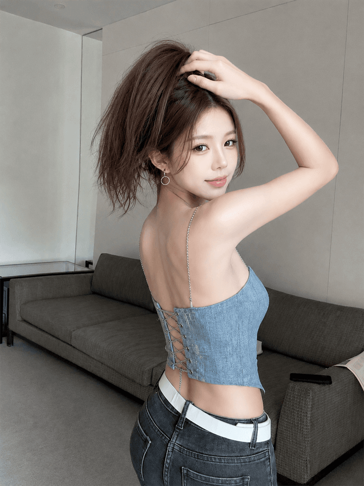 실사 여름 새로운 핫걸 체인 하트 홀로우 아웃 캐미솔 몸매 가꾸기 스트랩 백리스 맨위 상세 이미지 7