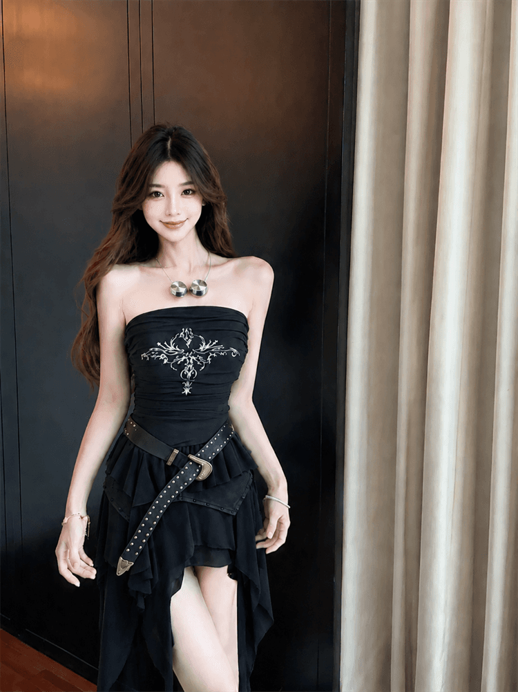 실사 불규칙 치마 3 차원 꽃 민소매 조끼 여성 여름 핫걸 몸매 가꾸기 맨위 상세 이미지 9