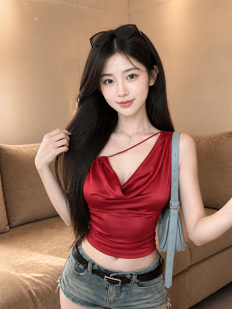 실사 흔들다 칼라 금속 버클 장식 조끼 상세 이미지 6