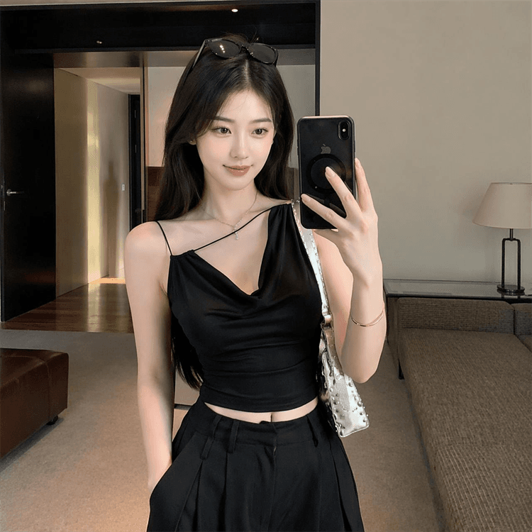 실사 흔들다 칼라 금속 버클 장식 조끼 상세 이미지 9
