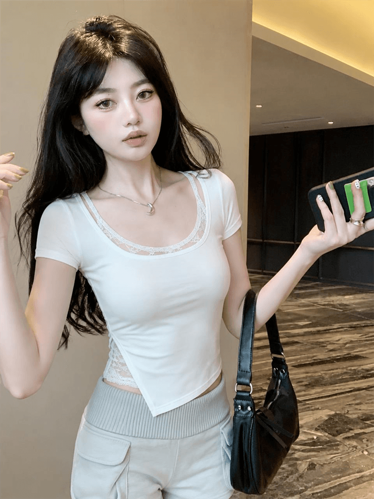 실사 핫걸 레이스 슬립 맨위 투피스 세트 상세 이미지 13