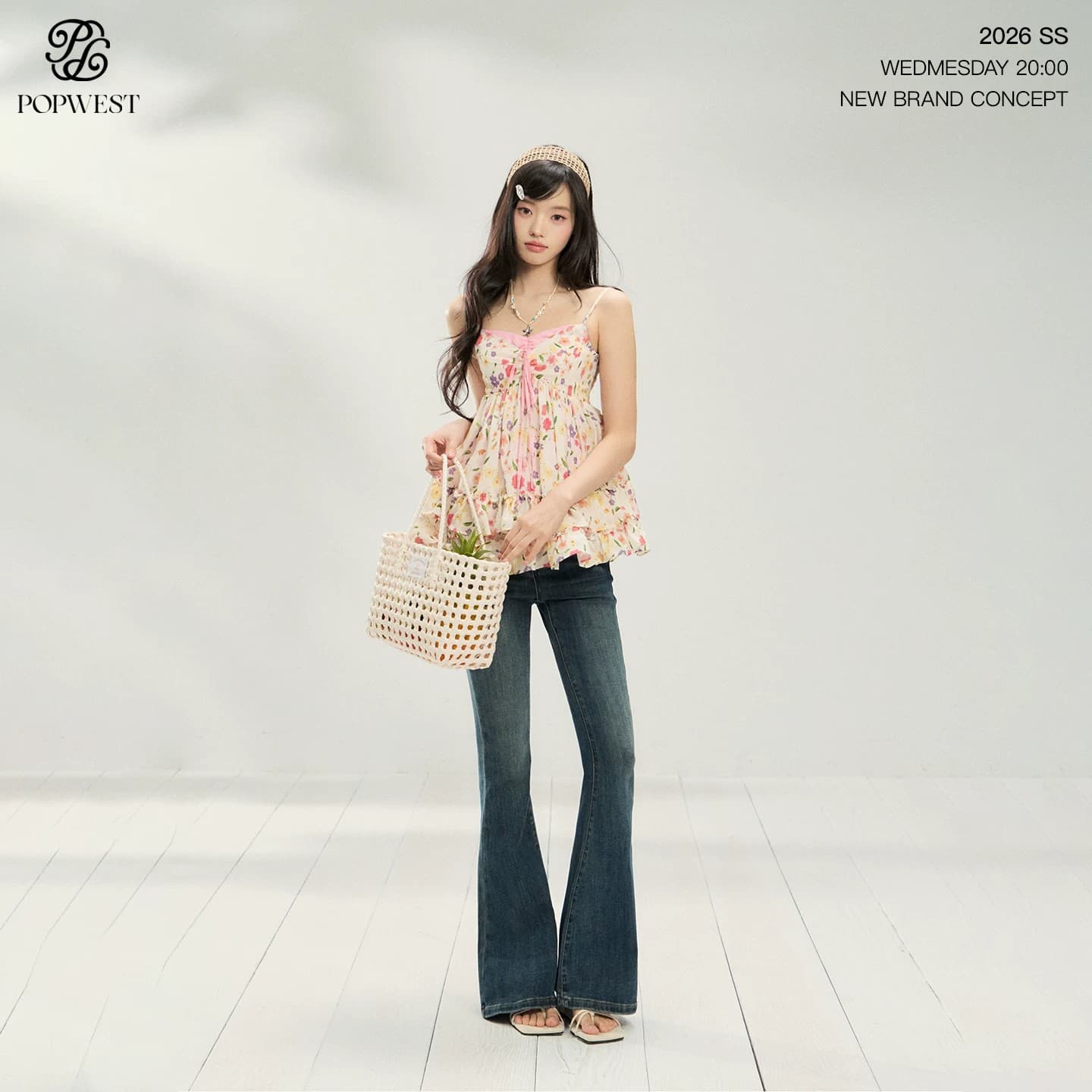 프랑스식 작은 꽃무늬 슬립 민소매 미니 스커트 드레스 몸매 가꾸기 슬림해 보이는 맨위 티셔츠 이미지 5