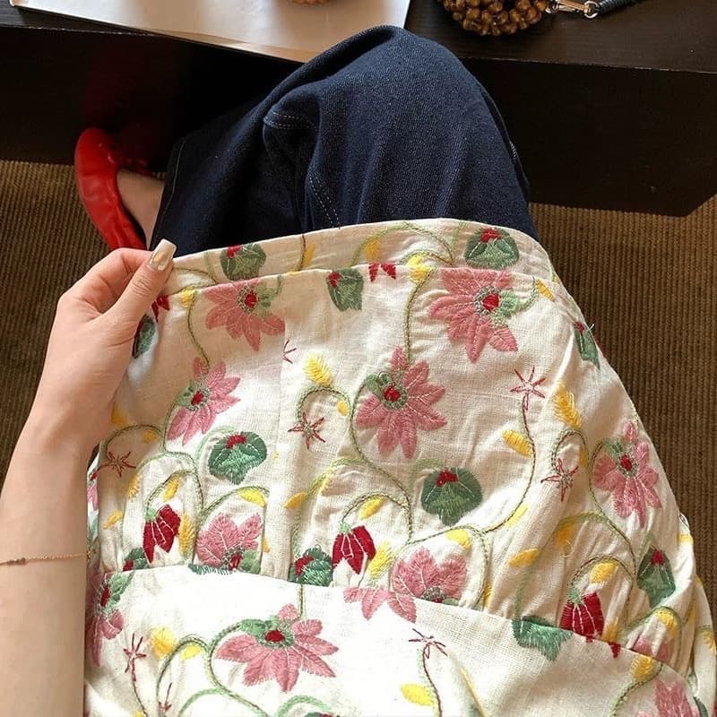 im ~까지 안개 남자 산 사쿠라 무거운 작업 자수 행침 목 슬립 여성 불규칙 프릴 루즈핏 한 마디 민소매 맨위 이미지 4
