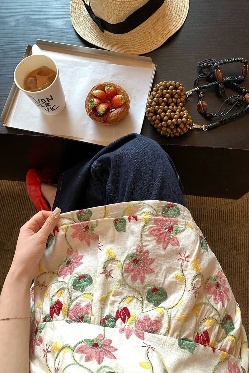 im ~까지 안개 남자 산 사쿠라 무거운 작업 자수 행침 목 슬립 여성 불규칙 프릴 루즈핏 한 마디 민소매 맨위 상세 이미지 6
