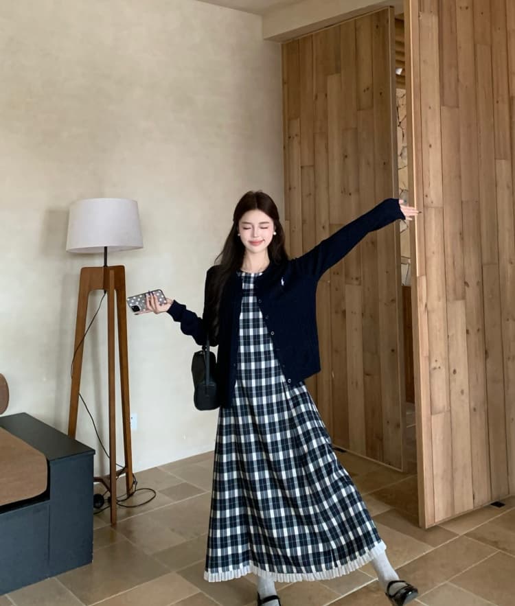 통통한 여동생 버클리 자매 치마 한 부서 드레스 가을 고급 프랑스식 명문 여성 천 골드 민소매 수신 뒤로 치마 상세 이미지 12