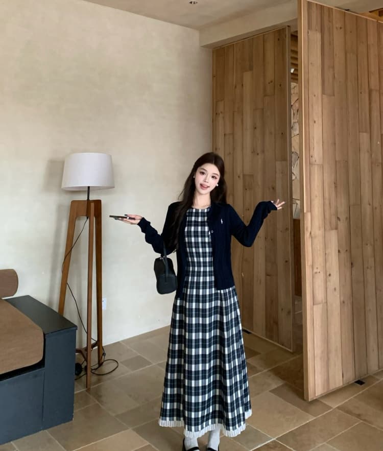 통통한 여동생 버클리 자매 치마 한 부서 드레스 가을 고급 프랑스식 명문 여성 천 골드 민소매 수신 뒤로 치마 상세 이미지 26