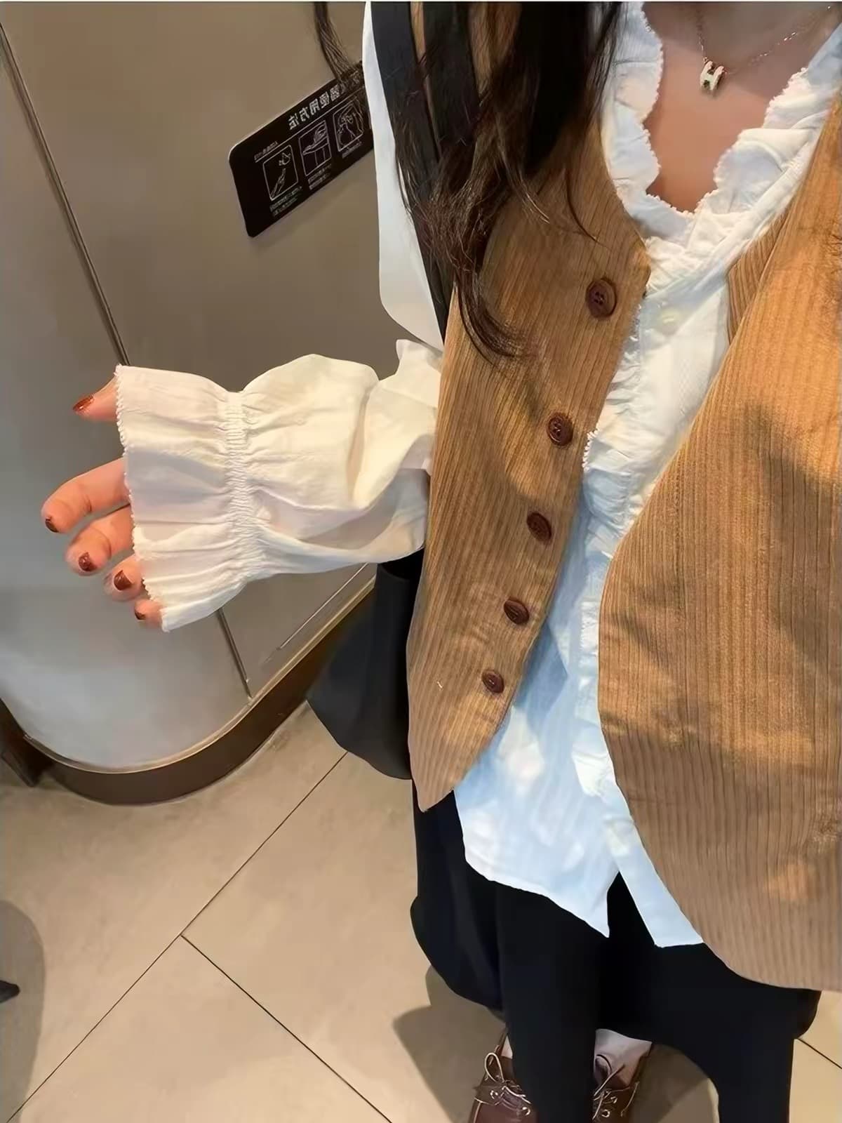 프랑스식 레이스 칼라 화이트 긴팔 여성 셔츠 이른 가을 고급 센스 빛 럭셔리 부드러운 바람 셔츠 품격 출퇴근 맨위 이미지 4