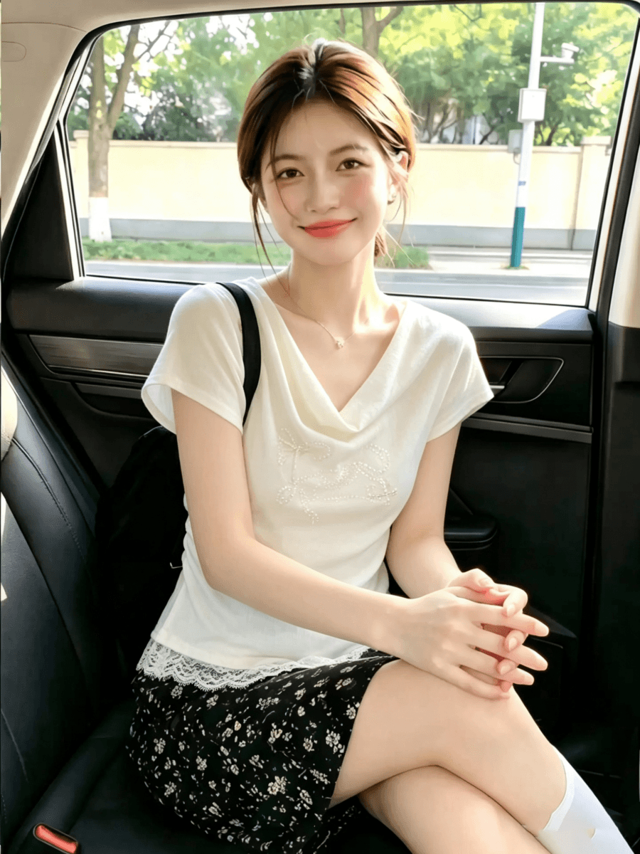 2026 년 여름 새로운 한국 스타일 3 차원 주문 구슬 출퇴근 몸매 가꾸기 디자인 센스 슬림해 보이는 다용도 반팔 티셔츠 이미지 3