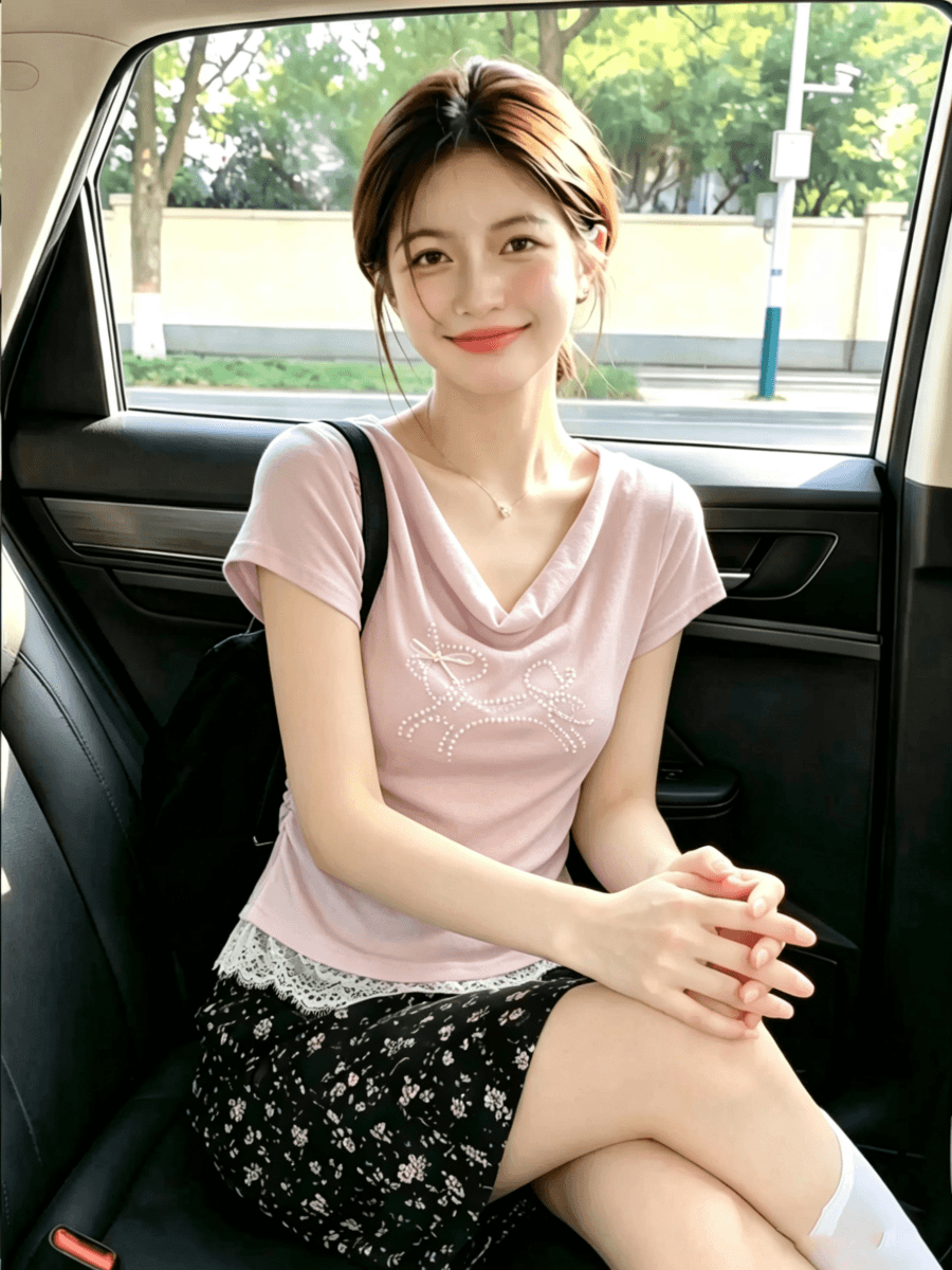 2026 년 여름 새로운 한국 스타일 3 차원 주문 구슬 출퇴근 몸매 가꾸기 디자인 센스 슬림해 보이는 다용도 반팔 티셔츠 이미지 4