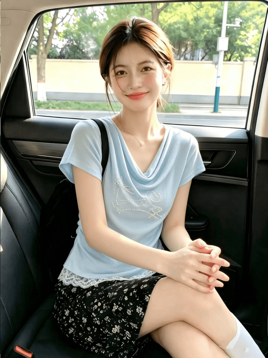 2026 년 여름 새로운 한국 스타일 3 차원 주문 구슬 출퇴근 몸매 가꾸기 디자인 센스 슬림해 보이는 다용도 반팔 티셔츠 상세 이미지 2