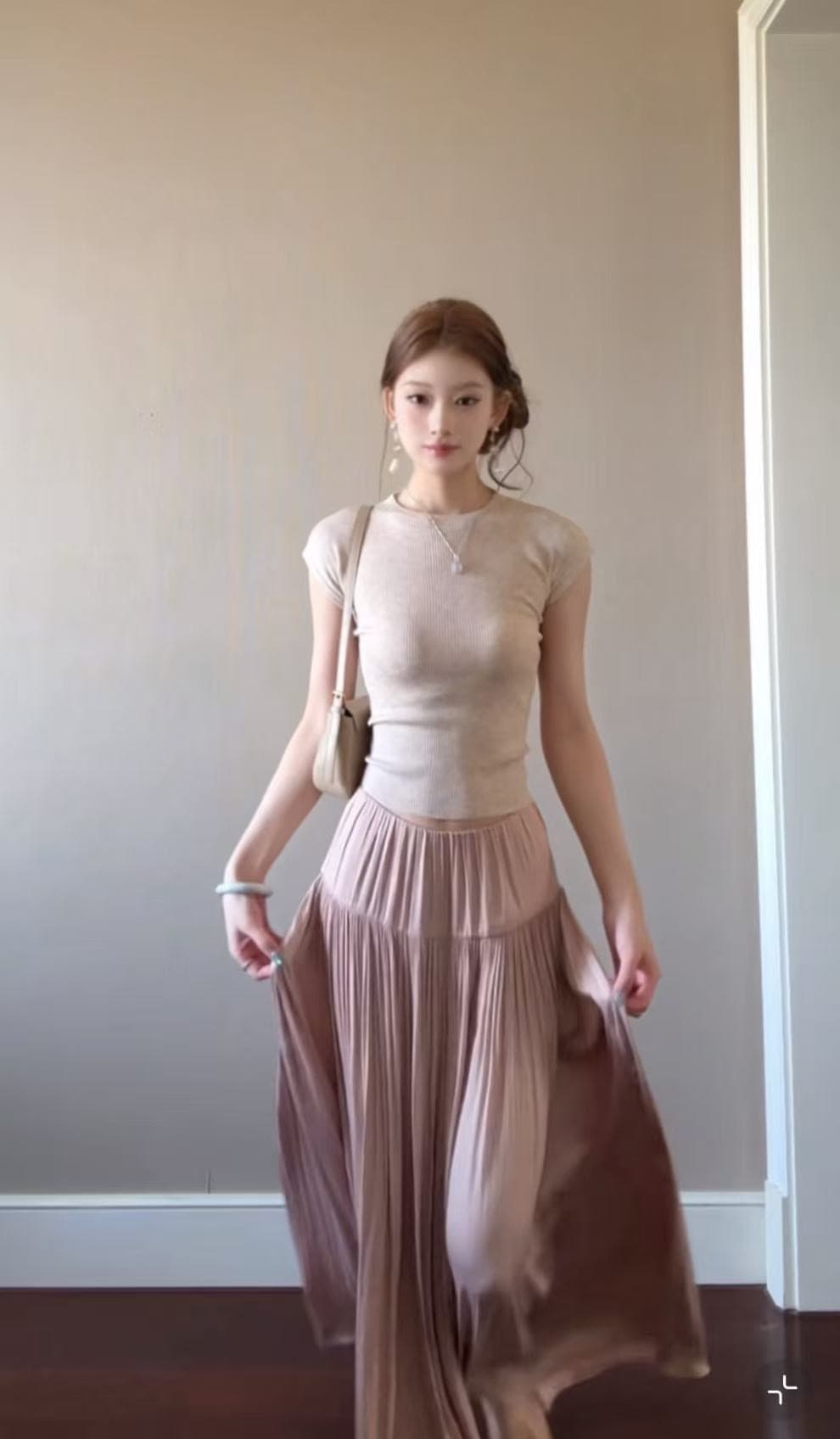 여름 착용 가져 가라. 차가운 소금 부서 패션 연령 감소 인터넷 유명인 튀김 거리 수 있습니다. 소금 수 있습니다. 달콤한 항구 바람 레트로 chic 투피스 슈트 여성 이미지 4