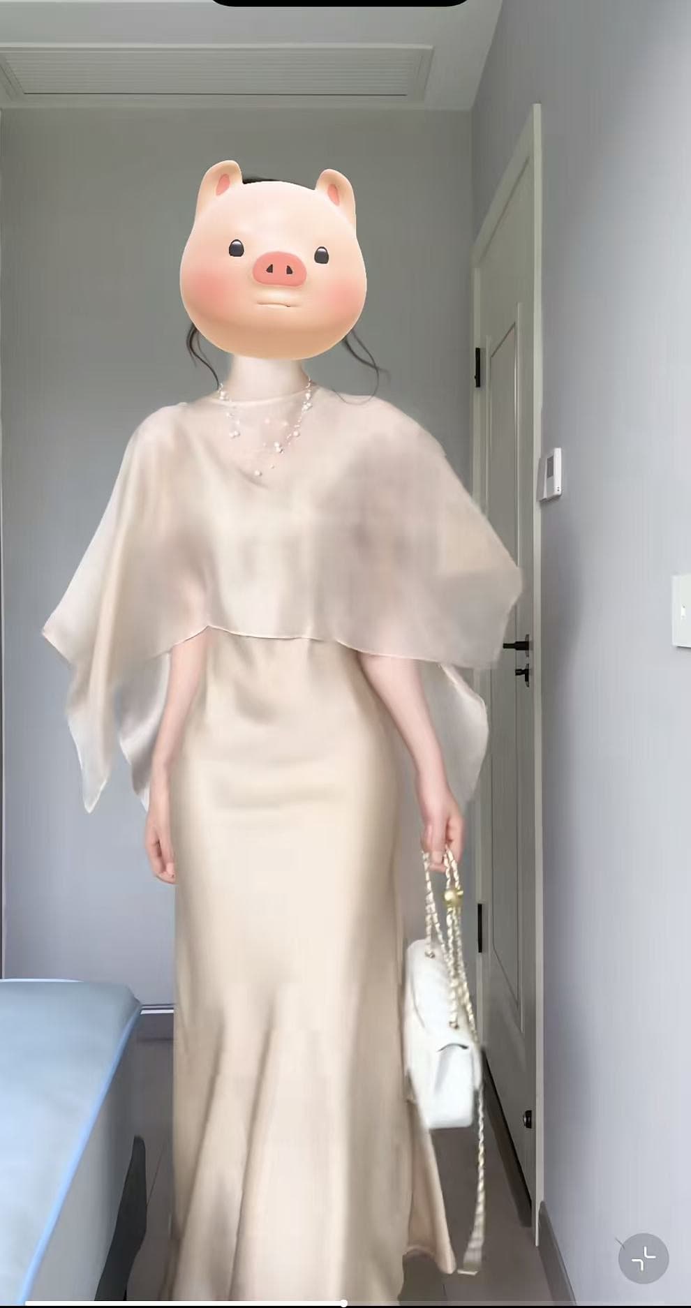 프랑스식 고급 센스 부드러운 품격 새틴 슬립 여성 드레스 여름 새로운 숄 투피스 세트 상세 이미지 2