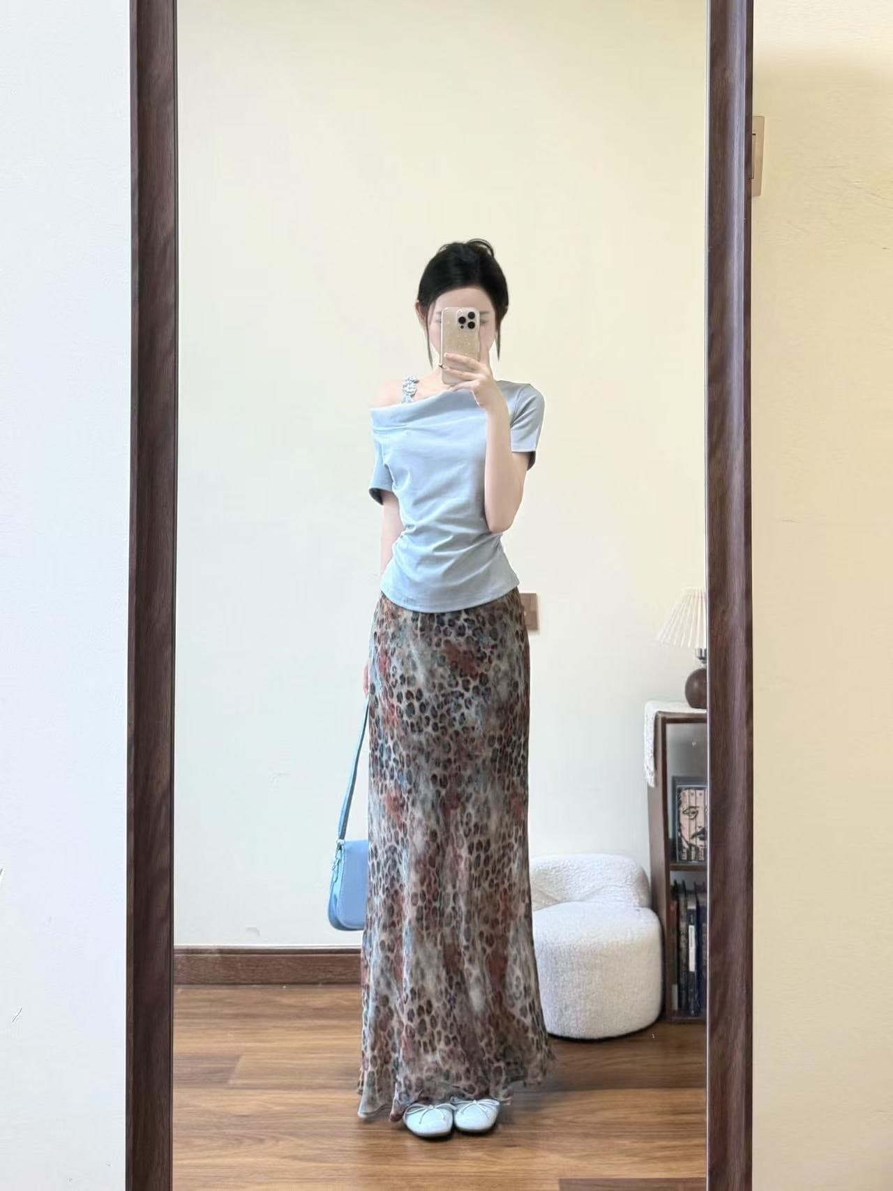 고급 자이언트 잘 생긴 레오파드 무늬 쉬폰 타이트 스커트 인어 꼬리 반신 스커트 여성 튀김 거리 고유 한 아름다운 반 스커트 롱 스커트 투피스 세트 상세 이미지 4