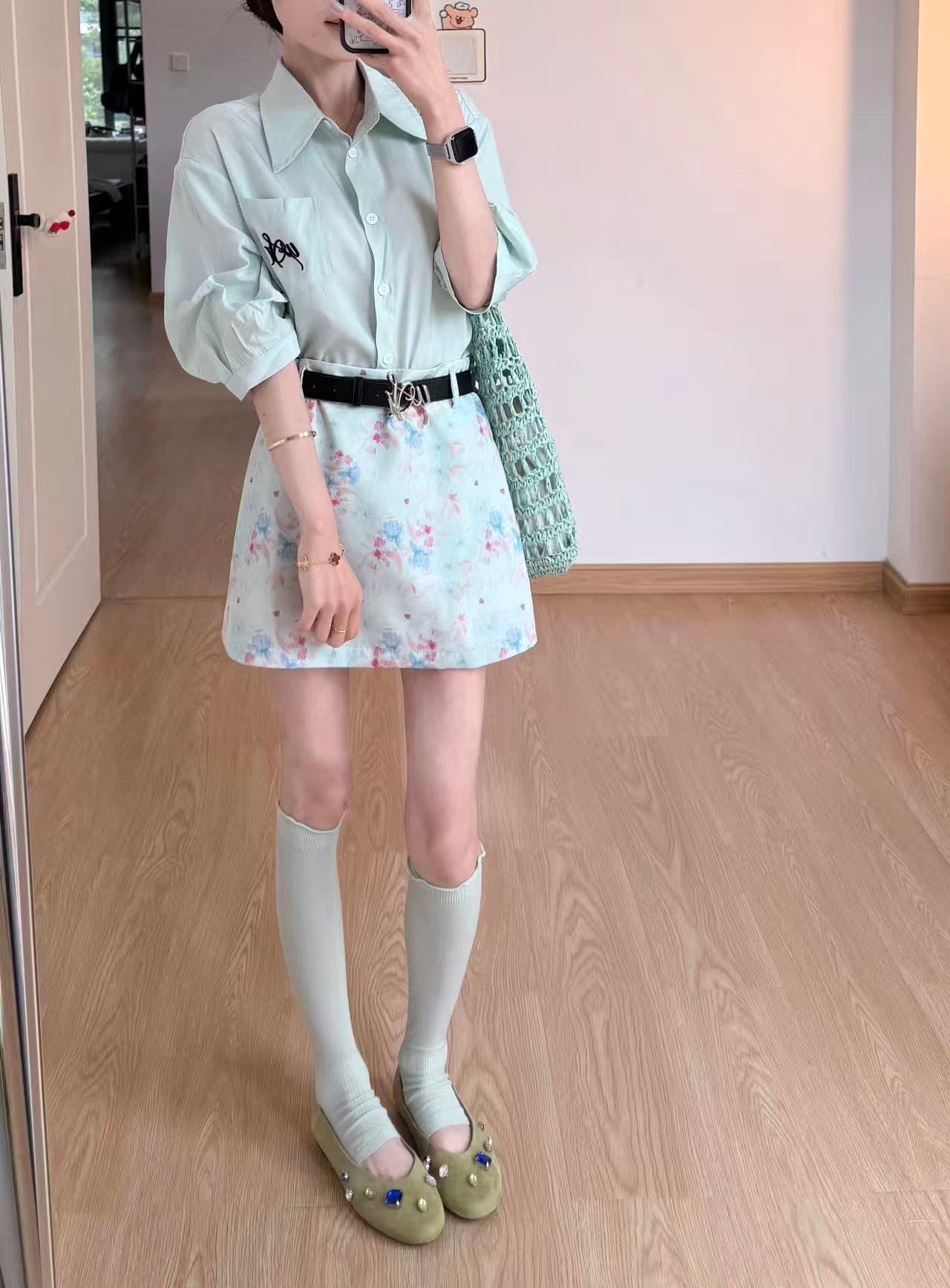 여름 드레스 코디 전체 집합 빛 요리 한 로얄 자매 작은 키 아메리칸 달콤한 매운맛 바람 디자인 센스 맨위 치마 투피스 슈트 상세 이미지 1