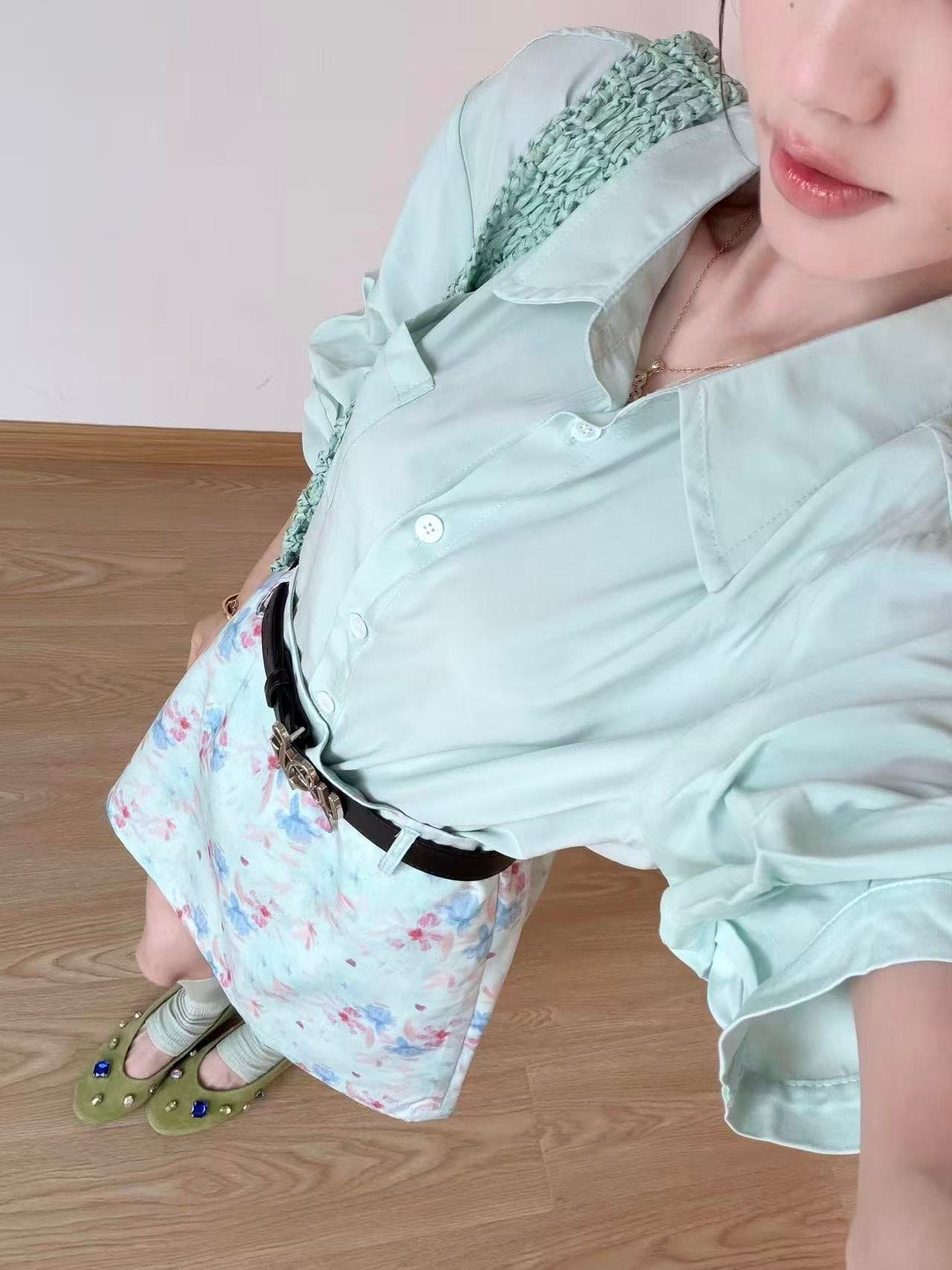 여름 드레스 코디 전체 집합 빛 요리 한 로얄 자매 작은 키 아메리칸 달콤한 매운맛 바람 디자인 센스 맨위 치마 투피스 슈트 상세 이미지 3