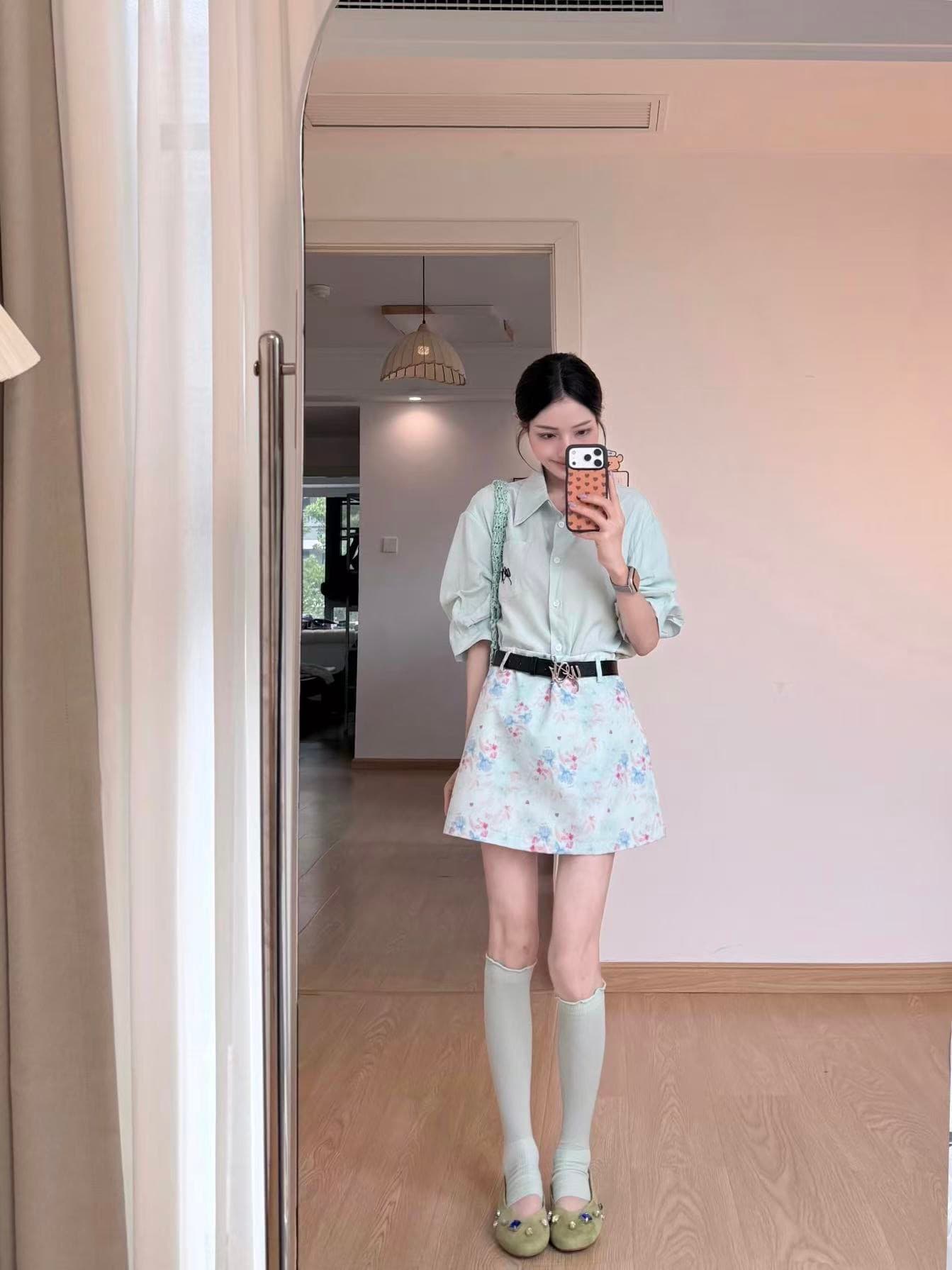 여름 드레스 코디 전체 집합 빛 요리 한 로얄 자매 작은 키 아메리칸 달콤한 매운맛 바람 디자인 센스 맨위 치마 투피스 슈트 상세 이미지 6