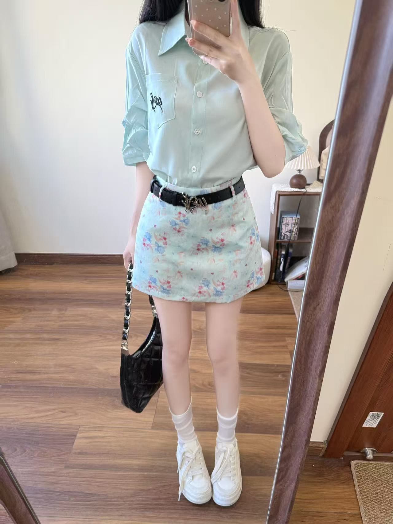 여름 드레스 코디 전체 집합 빛 요리 한 로얄 자매 작은 키 아메리칸 달콤한 매운맛 바람 디자인 센스 맨위 치마 투피스 슈트 이미지 3