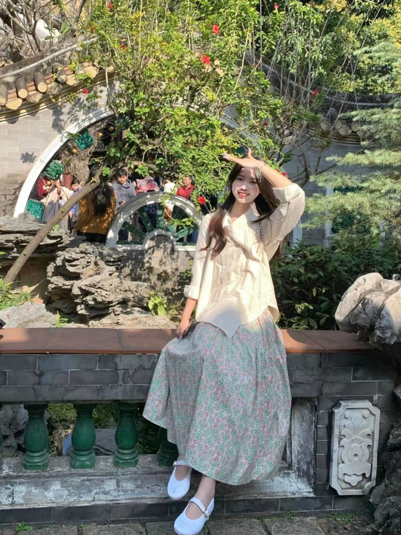 이른 가을 한 부서 분위기 센스 착용 가져 가라. 불규칙 맨위 꽃무늬 반신 스커트 슈퍼 잘 생긴 고유 한 아름다운 투피스 슈트 상세 이미지 1
