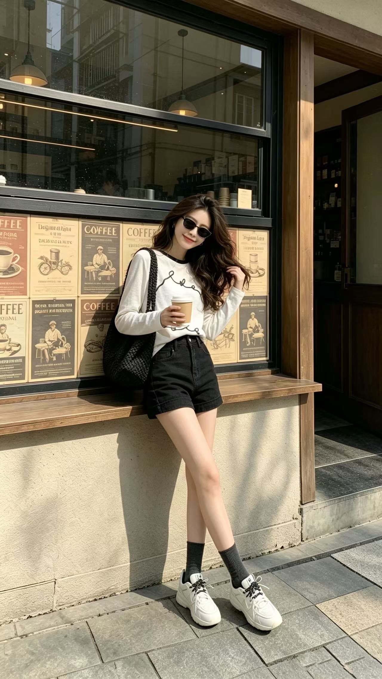 2026 이른 가을 새로운 한 인사이드 한 가스 자이언트 잘 생긴 ~ 중 작은 키 루즈핏 화이트 긴팔 얇고 가벼운 맨위 여성복 상세 이미지 4