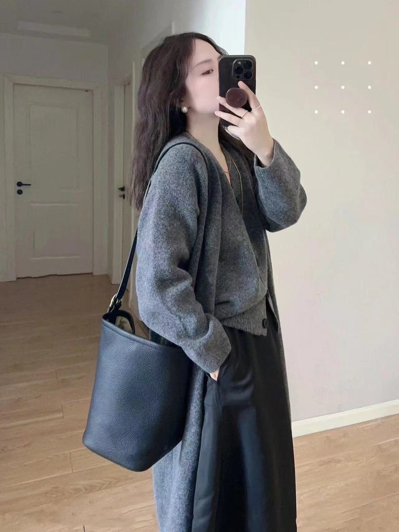 가을로 코디 전체 집합 작은 키 착용 가져 가라. 연령 감소 레트로 항구 바람 고급 센스 스웨터 치마 투피스 슈트 여성 상세 이미지 2