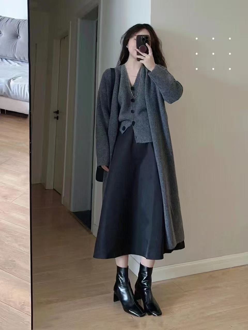 가을로 코디 전체 집합 작은 키 착용 가져 가라. 연령 감소 레트로 항구 바람 고급 센스 스웨터 치마 투피스 슈트 여성 상세 이미지 3