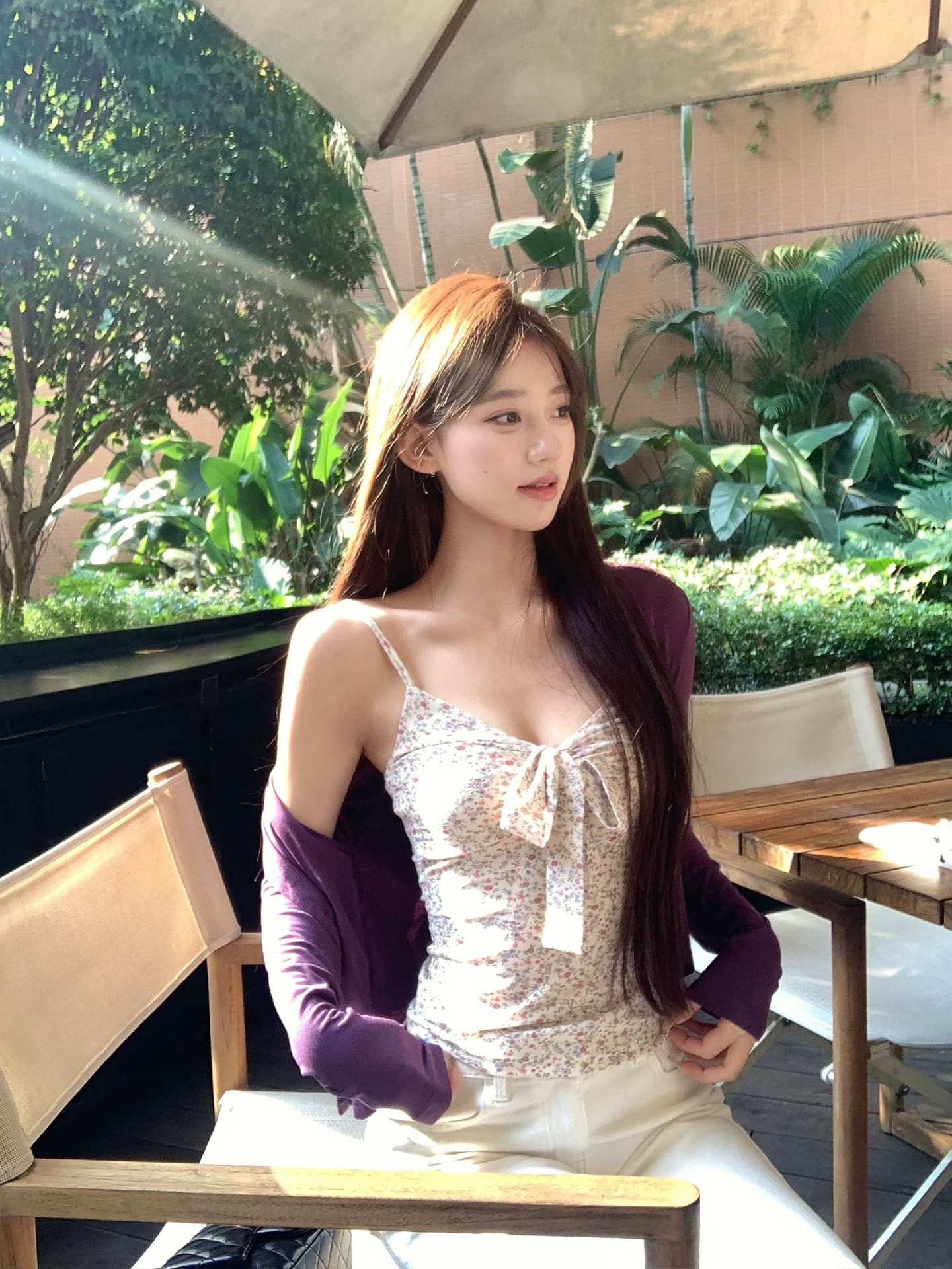 7ellingbm 바람 한 부서 꽃무늬 백리스 작은 슬링 조끼 여성 인사이드 가져 가라. 여름 새로운 민소매 스택 착용 맨위 상세 이미지 4