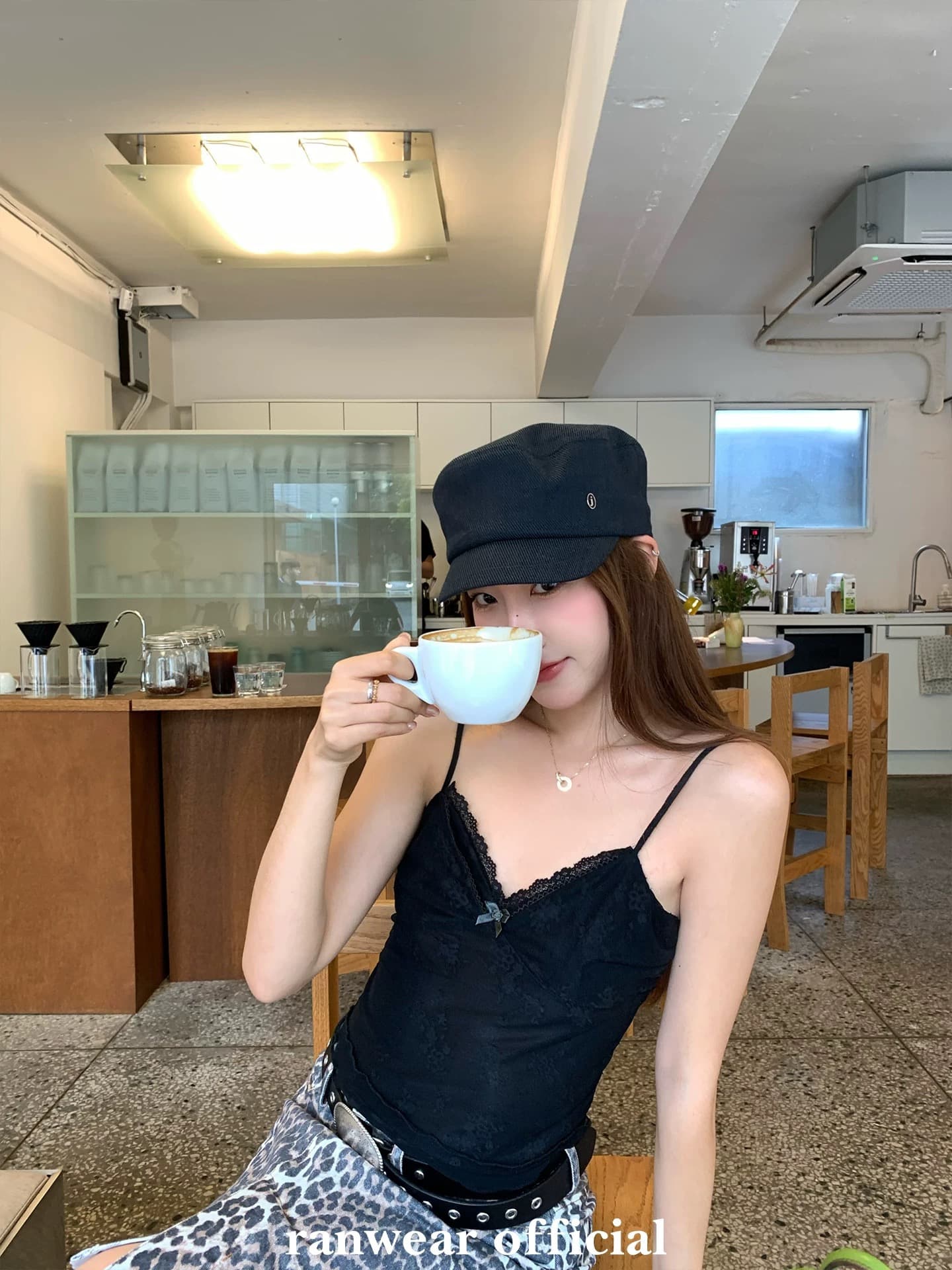 ranwear 매우 법 ~ 중 소녀 계절 스택 착용 가져 가라. 어린이 분위기 센스 순수한 욕망 나비 매듭 레이스 캐미솔 이미지 2
