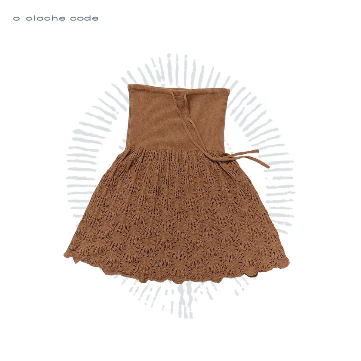 o cloche code_ 우산 진자 레이스업 튜브탑 면 이미지 5