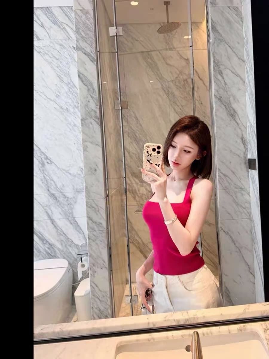 yiyi solo 이른 아침 아메리칸 라이 경기 서울 차가운 센스 프로 피부 단어 디자인 조끼 슬립 맨위 이미지 4