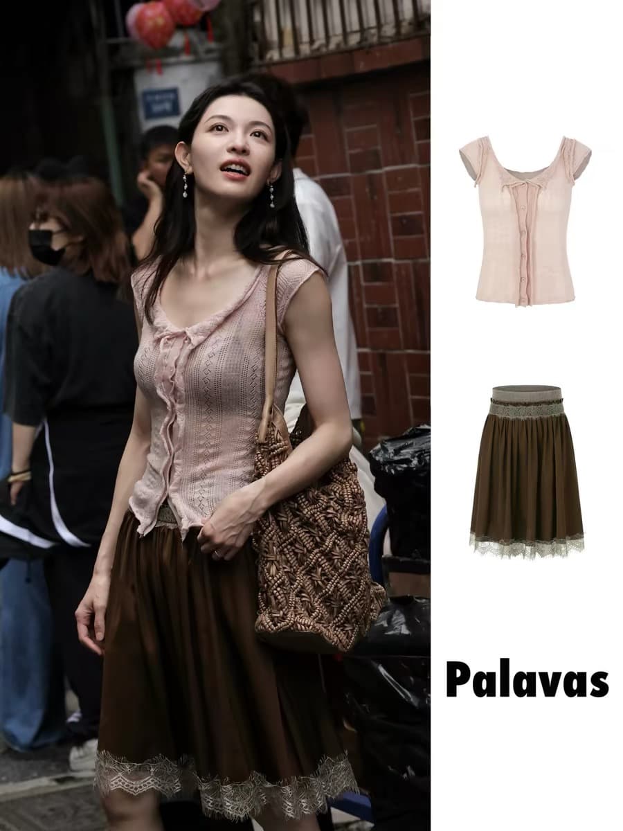 palavas26 봄 여름 시계 추 크 사이 Zhu 행사 보라색 같은 단락 소녀 기도하다 니트 맨위 홀로우 아웃 질감 몸매 가꾸기 여성