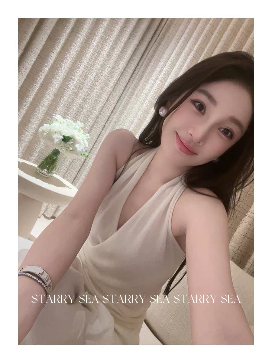 pp 세련된 그것 상황 실크 품격 디자인 센스 니트 행침 목 조끼 맨위 여성 고급 센스 빛 럭셔리 민소매 상세 이미지 3