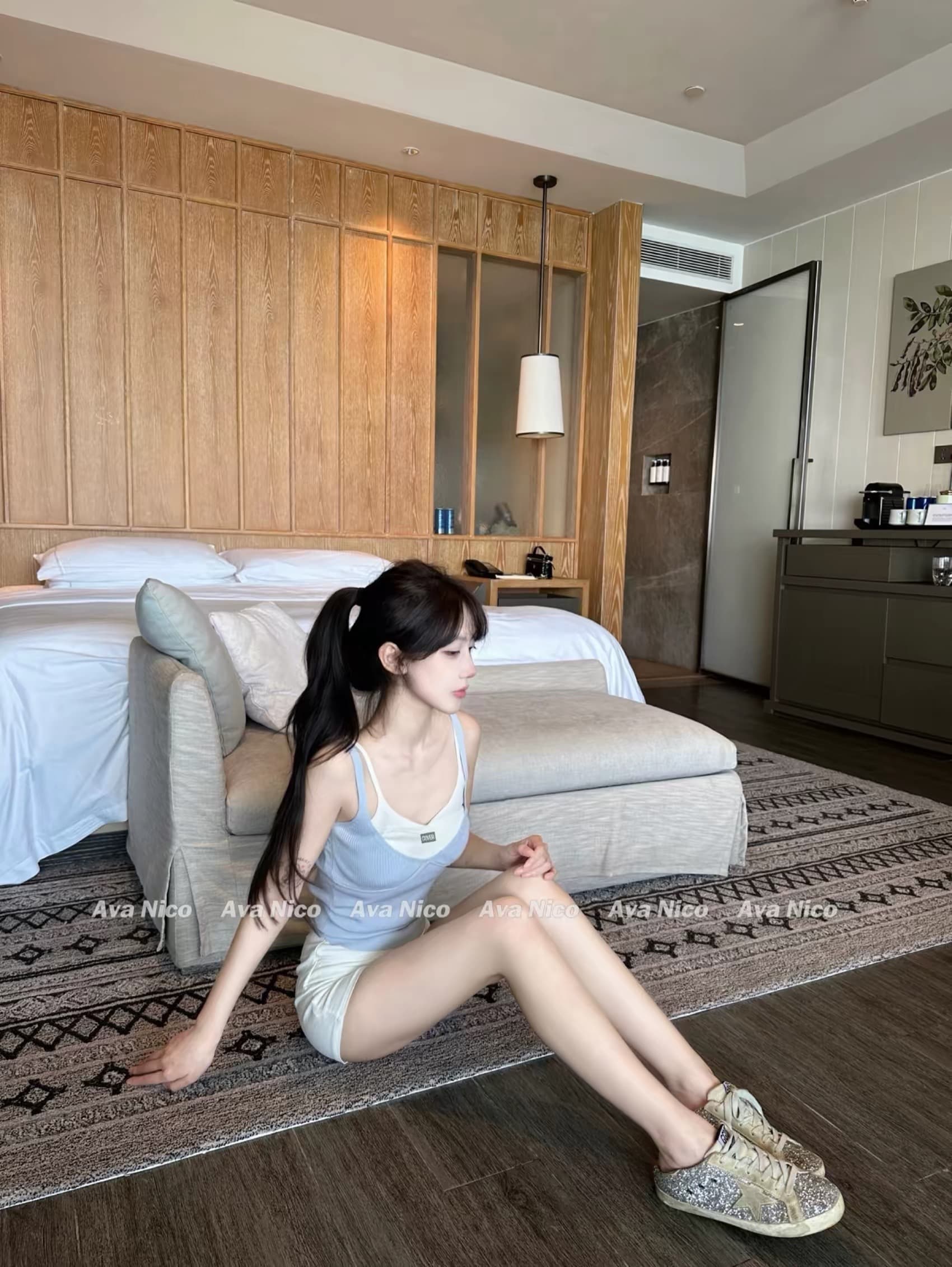 서울 스트레이트 구매 한 부서 디자인 센스 배색 페이크 레이어드 캐미솔 여름 몸매 가꾸기 슬림해 보이는 핫걸 맨위 이미지 4