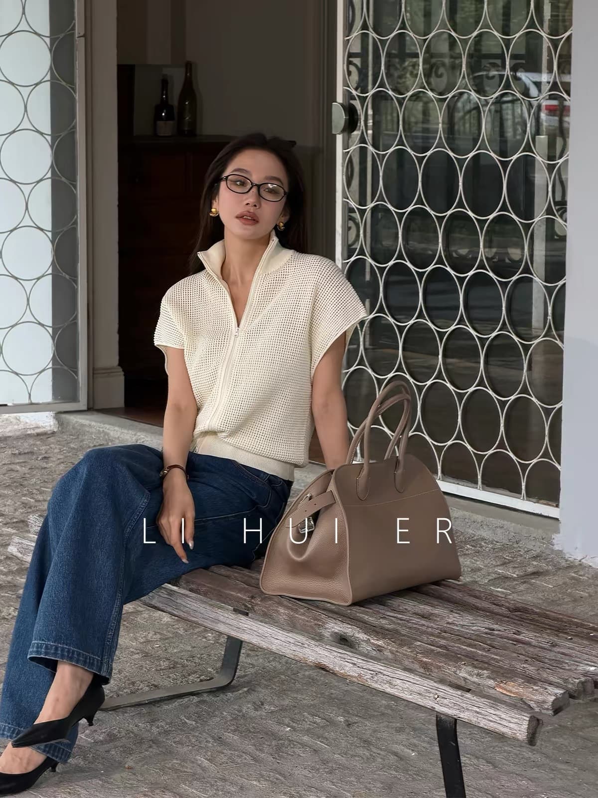 lihuier 리 후이 儿马 약간 카드 극단적 인 날 여름 스탠드 칼라 니트 오픈 가디건 익스트림 제인 슬림해 보이는 작은 셔츠 맨위 상세 이미지 1