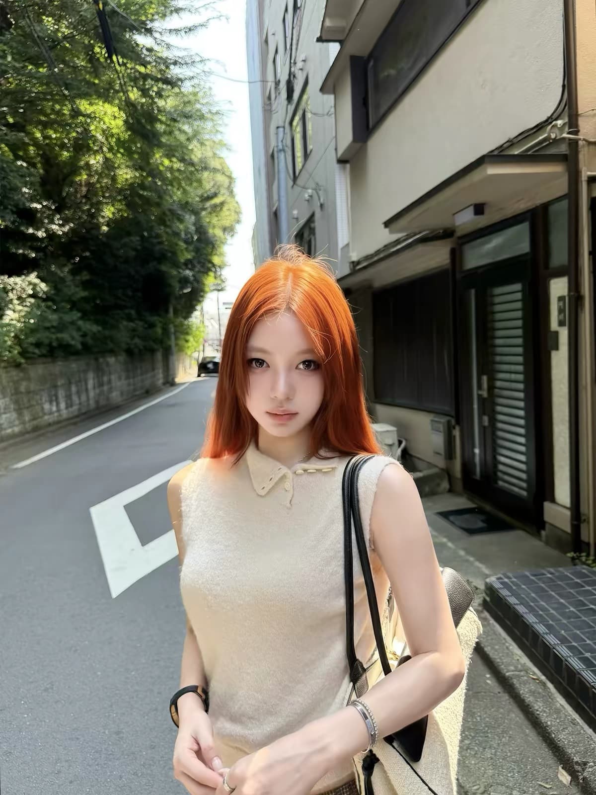 안녕하세요. 팬 팬 my chic 높음 지혜 분위기 높음 칼라 민소매 니트 맨위 이미지 3