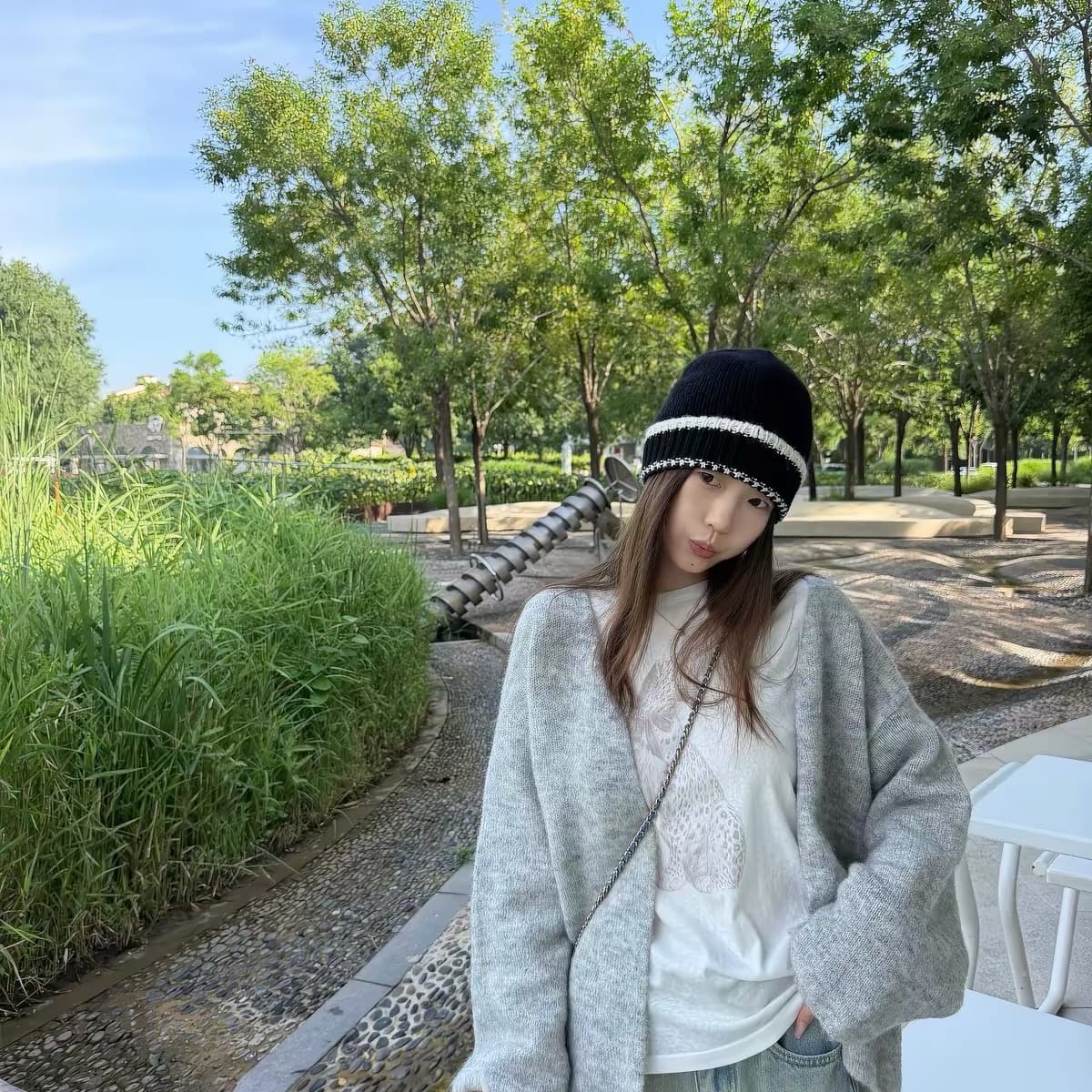 oker 챕터 쉘 정통 2026 가을 새로운 외부 가져 가라. 루즈핏 긴팔 니트 오픈 가디건 스웨터 여성 코트 상세 이미지 4