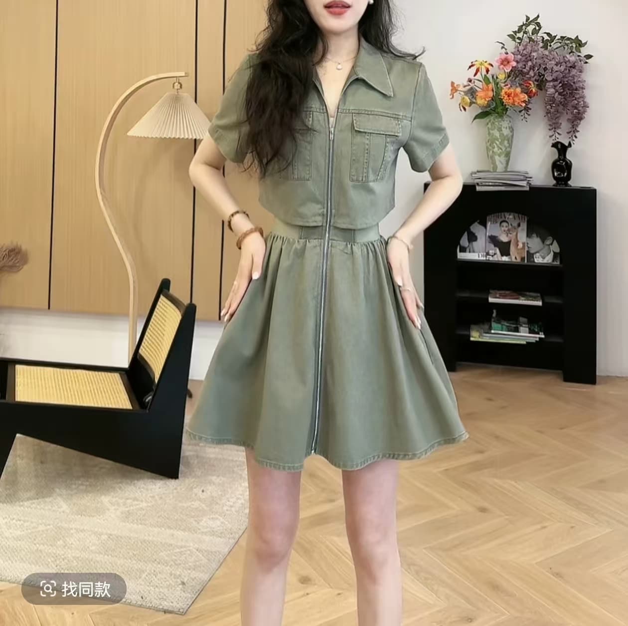 작은 키 품격 연령 감소 워크웨어 바람 드레스 여성 의류 2026 여름 새로운 핫걸 차가운 바람의 소리 셔츠 A라인 스커트 상세 이미지 5