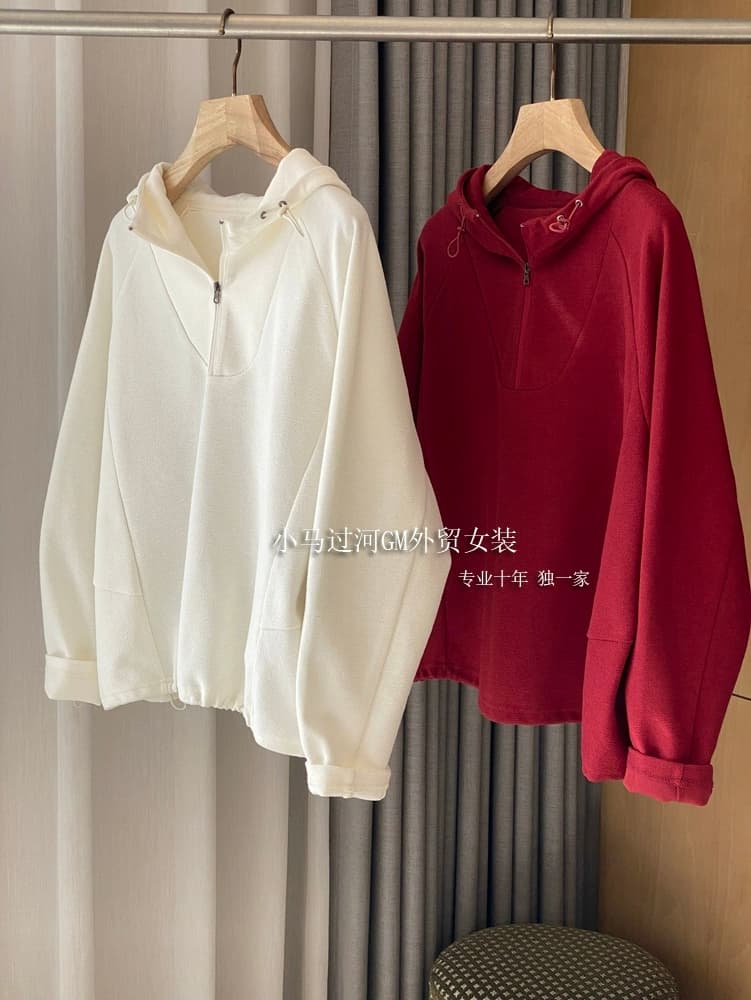 봐라. 피곤하지 마라. 착용 아니요 기름진 ~ 중 섹션 어떻게 가져 가라. 모두 잘 생긴 루즈핏 하프 열기 연령 감소 학원 스타일 후드 티 스웨터 이미지 2