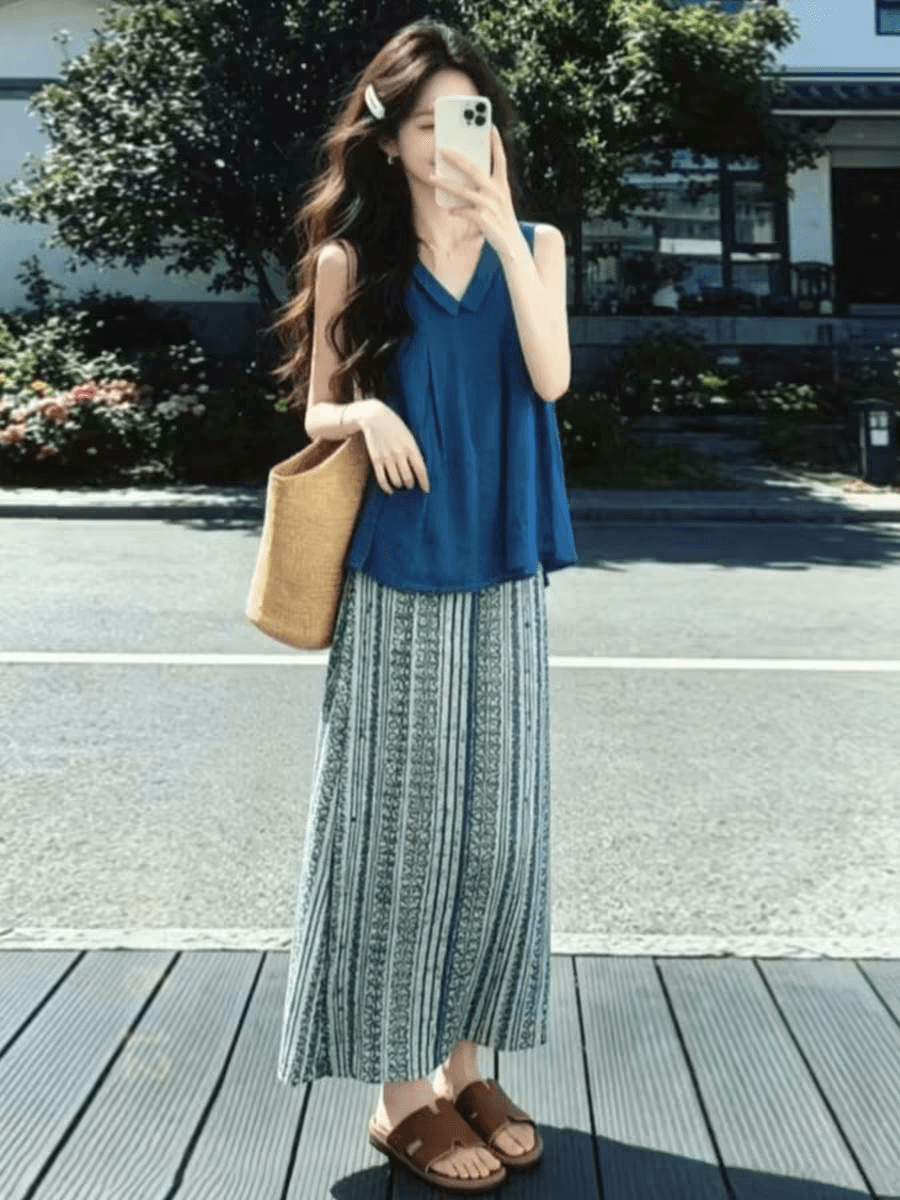 Cang 와일드 패션 디스플레이 화이트 수공 수신 Pleat 품격 문예 출퇴근 레트로 조끼 이미지 4