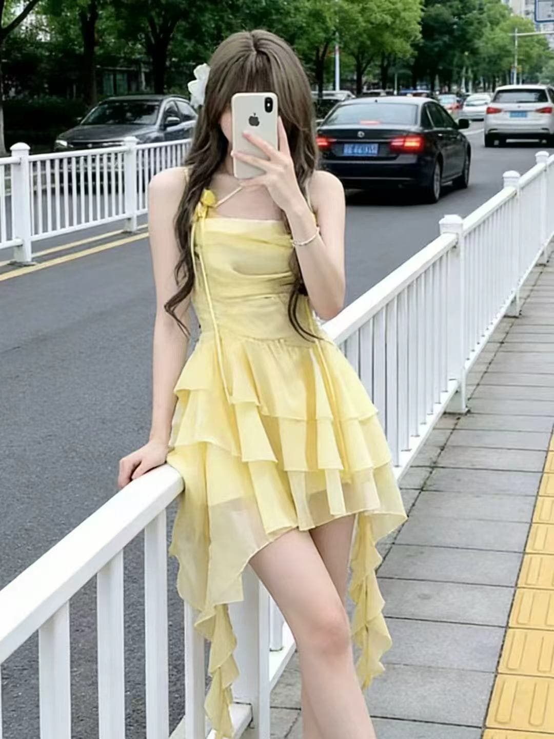 순수한 욕망 핫걸 품격 몸매 가꾸기 슬립 드레스 여름 새로운 슈퍼 요정 리본 아름다운 A라인 스커트 여성 의류 상세 이미지 1