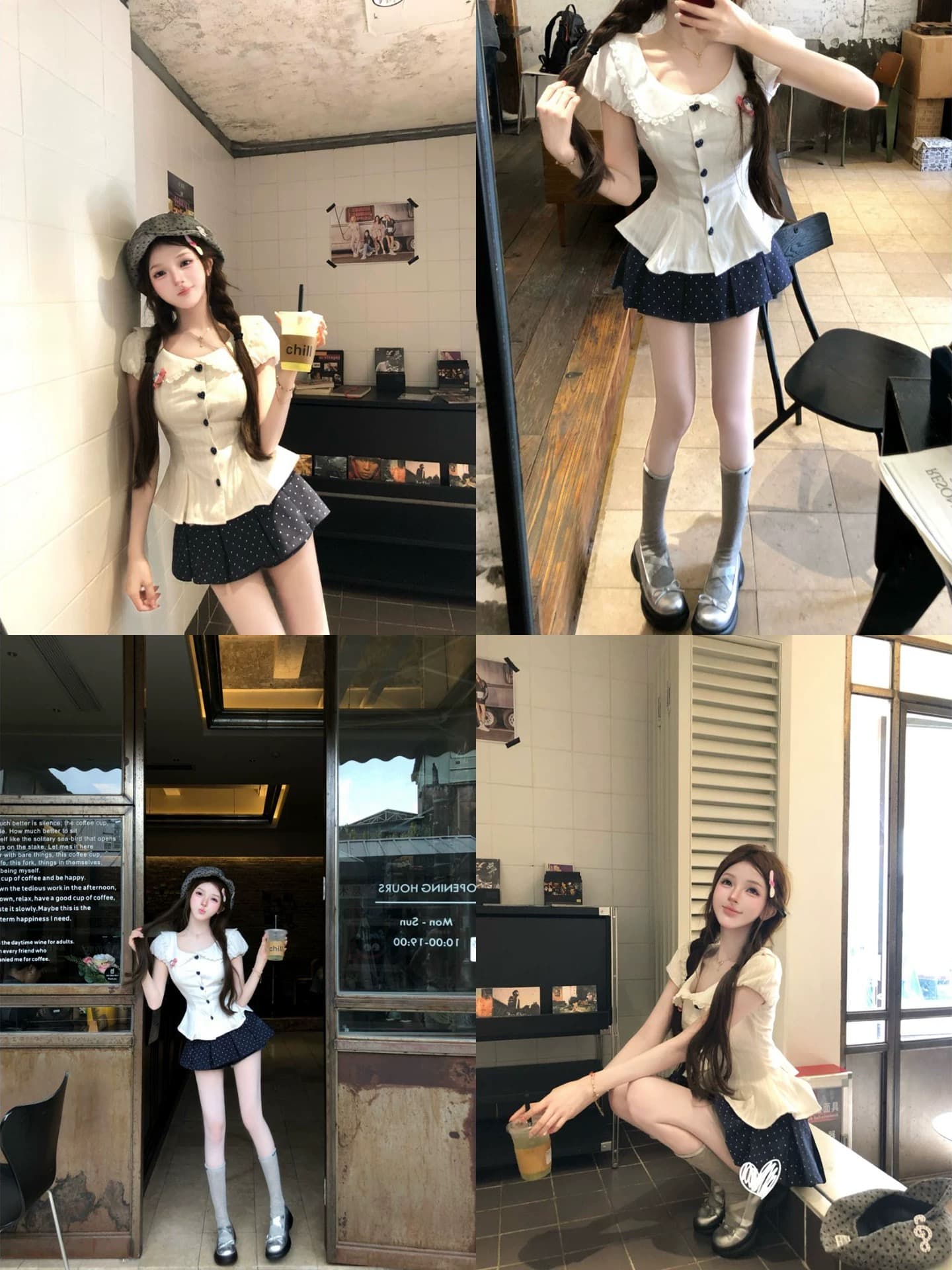 루이 茜 웨이 Sher S 바다 소금 우유 표지 순수한 욕망 핫걸 바람 중국 스타일 의류 맨위 치마 바지 상세 이미지 2