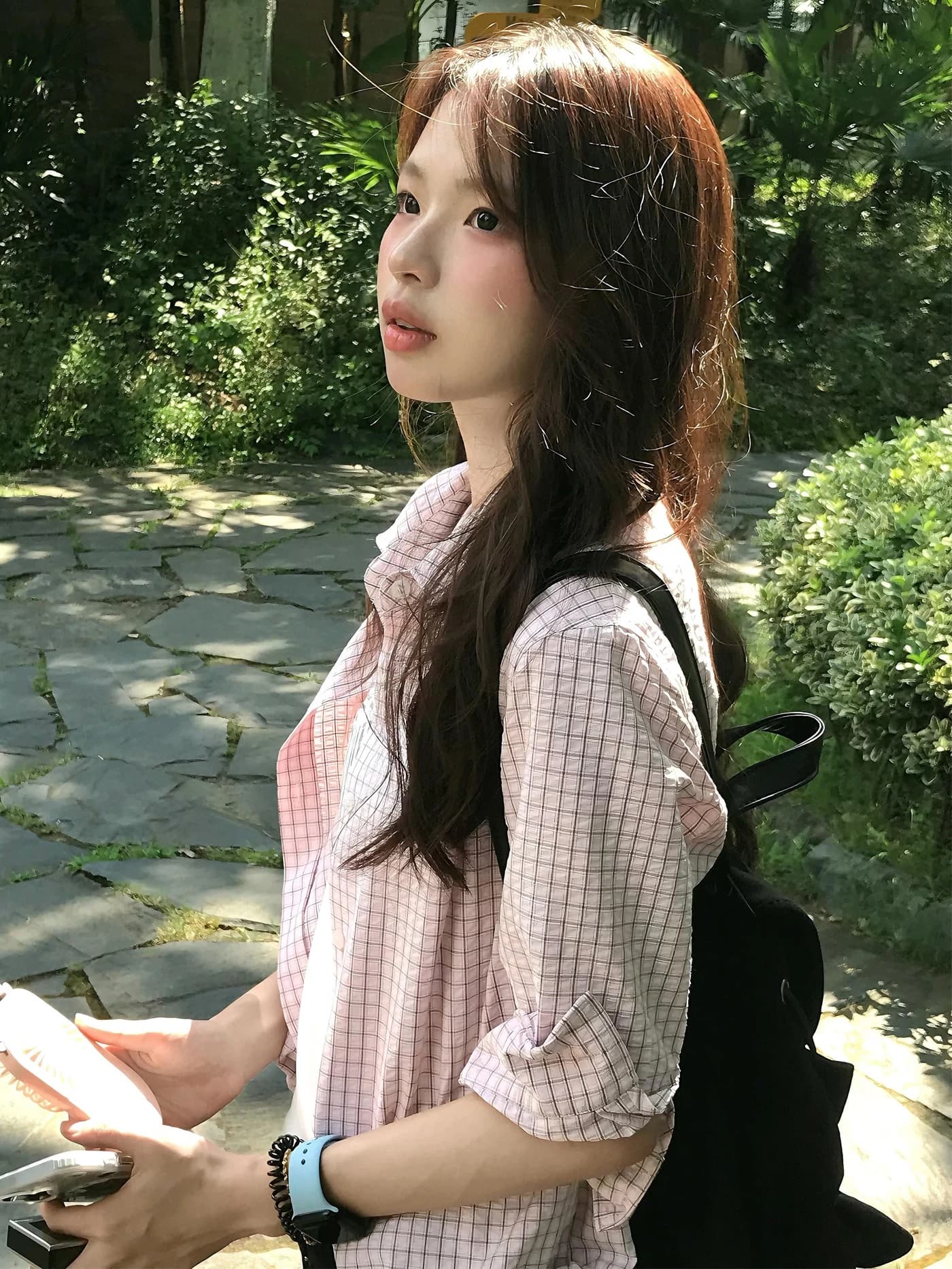 레트로 일본식 체크무늬 여성 셔츠 2026 여름 새로운 디자인 센스 Seersucker 저항 크레이프 7부 소매 셔츠 맨위 이미지 4