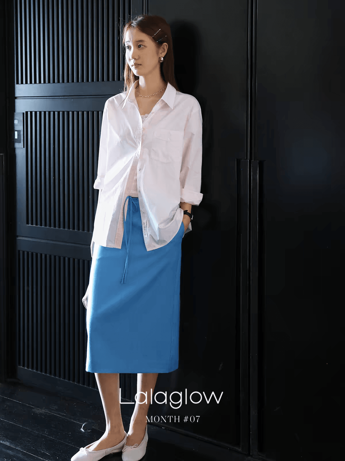 lalaglow 한 부서 서리가 내린 바람 편안함 다용도 루즈핏 자수 긴팔 셔츠 캐주얼 출퇴근 여성 코트 가을 이미지 4