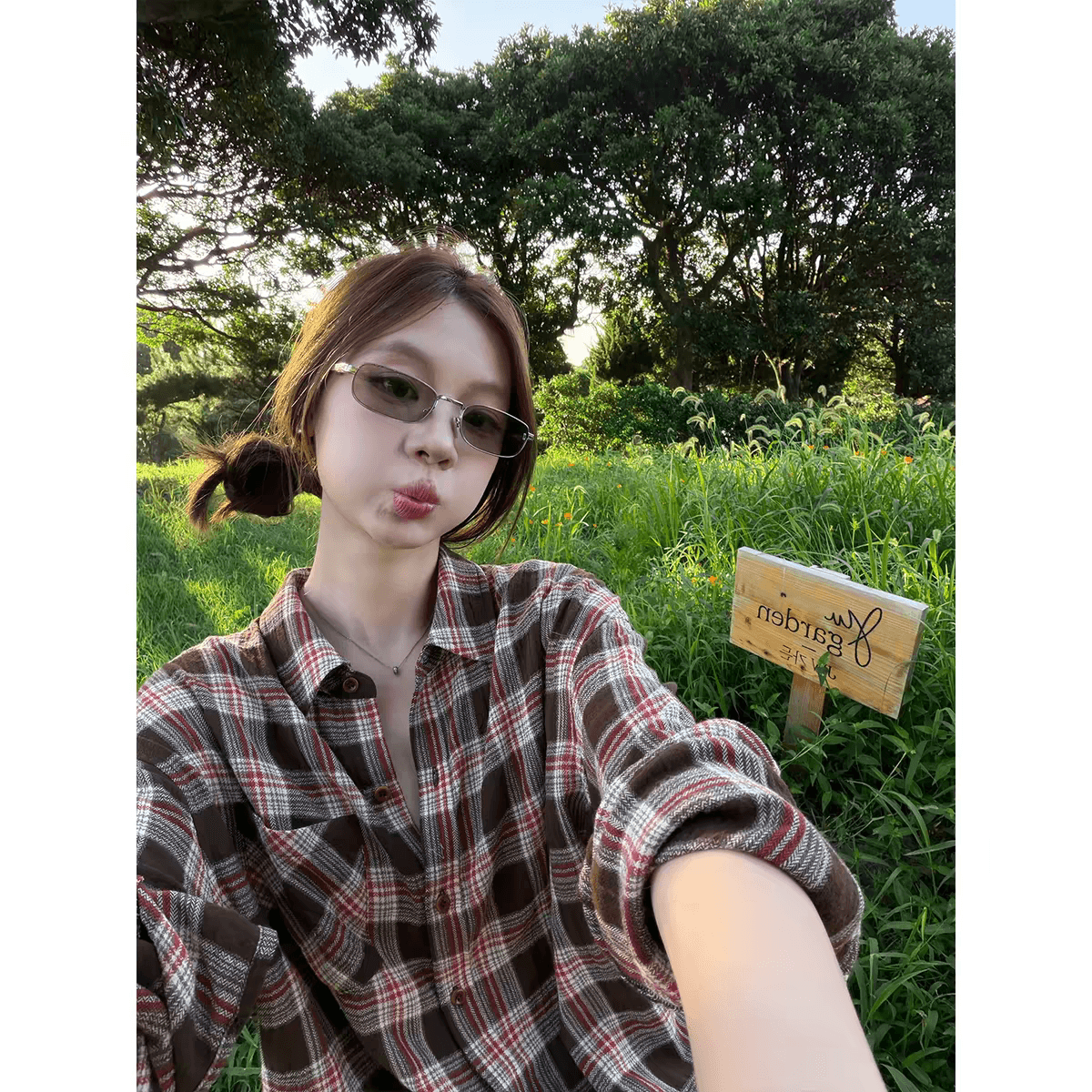 im ~까지 체크무늬 메모장 폴로 칼라 루즈핏 격자 무늬 셔츠 슬림해 보이는 여성 다용도 맨위