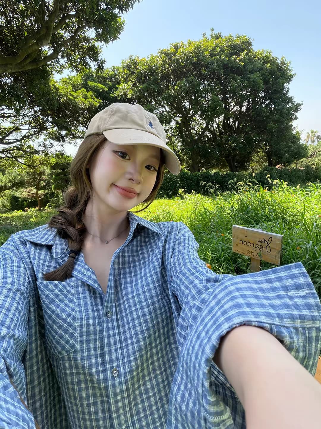 im ~까지 체크무늬 메모장 폴로 칼라 루즈핏 격자 무늬 셔츠 슬림해 보이는 여성 다용도 맨위 상세 이미지 1