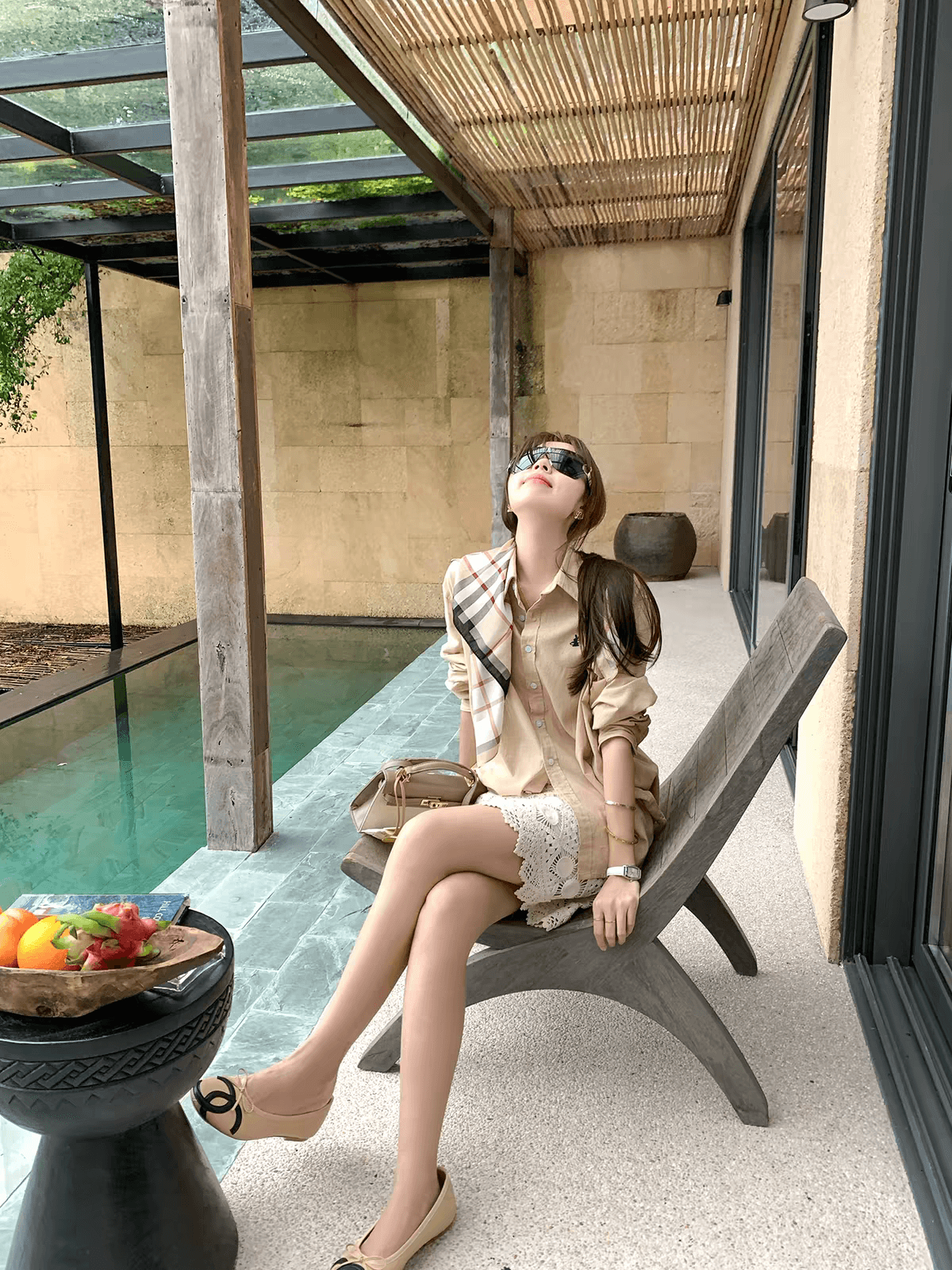 한 번 작은 짭짤한 프랑스식 레트로 POLO 칼라 카키 색 여성 셔츠 가을 품격 고급 센스 긴팔 셔츠 맨위 이미지 4