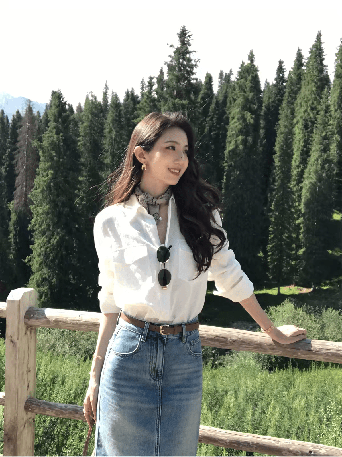 mulvan 익스트림 제인 하얀 달빛 라이 경기 서울 아마 긴팔 여성 셔츠 느긋한 루즈핏 캐주얼 출퇴근 셔츠 이미지 4