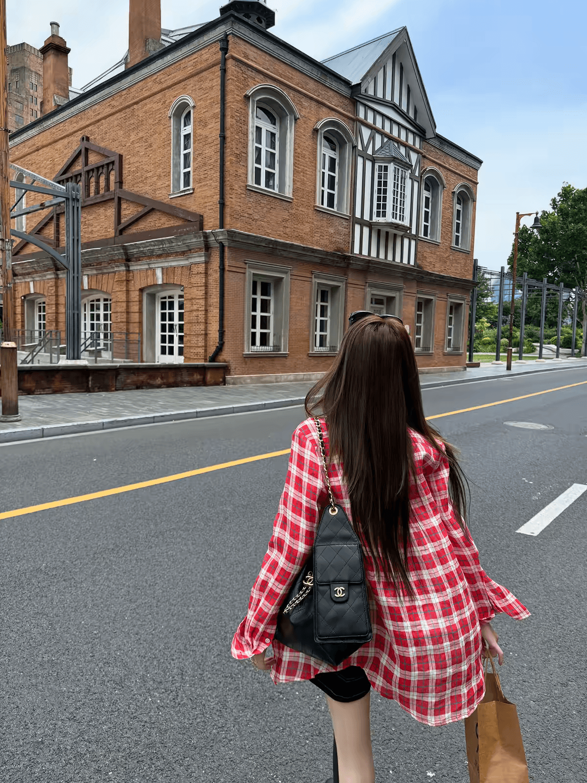 지구 가게 아메리칸 레트로 빨간색 격자 무늬 셔츠 긴팔 자외선 차단 오래된 돈 바람 작은 키 착용 잡아라. 의류 여성 이미지 3