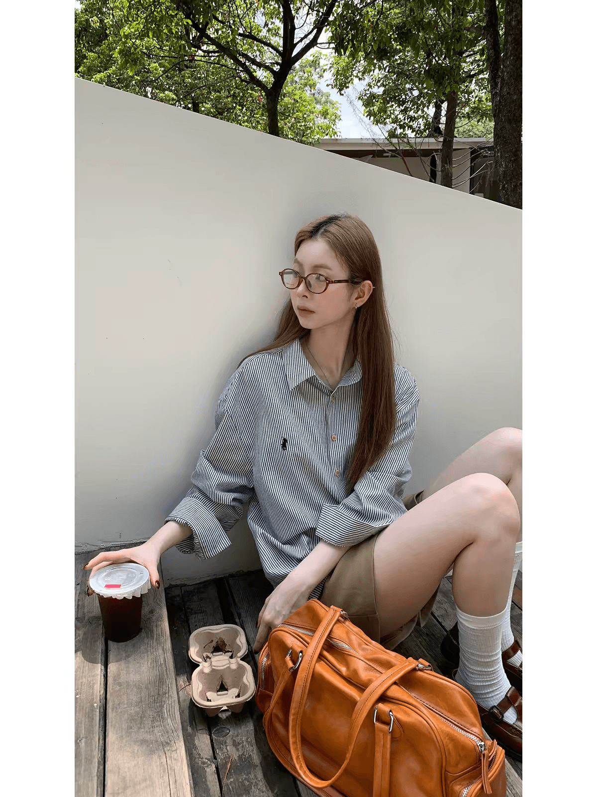 스트라이프 긴팔 여성 셔츠 2026 봄 한 부서 고급 센스 루즈핏 느긋한 다용도 맨위 재킷 캐주얼 셔츠 상세 이미지 4