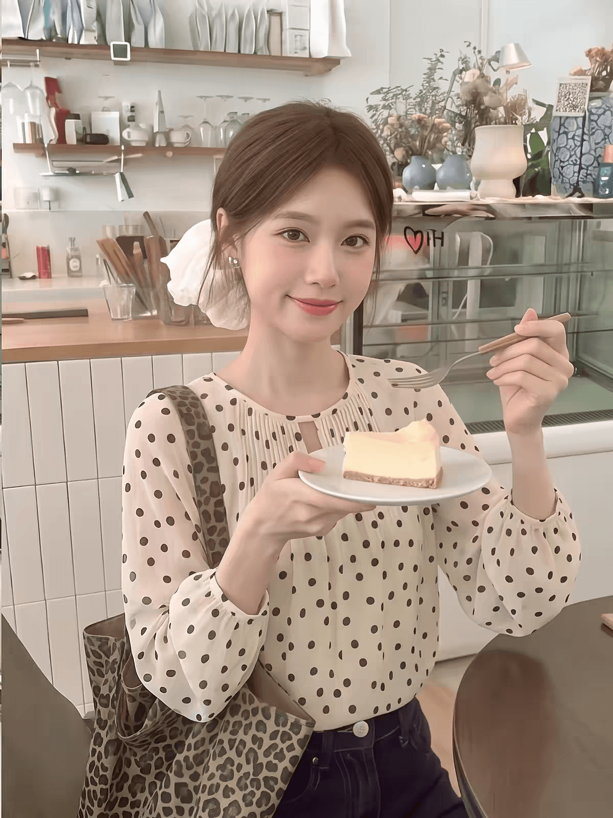 프랑스식 도트 무늬 긴팔 셔츠 여자 조기 가을 디자인 센스 여성 홀로우 아웃 자이언트 잘 생긴 작은 셔츠 셔츠 맨위 서비스 이미지 4